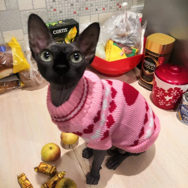 Christmas Cat Sweater: Warm Winter Costume for Cats & Small Dogs