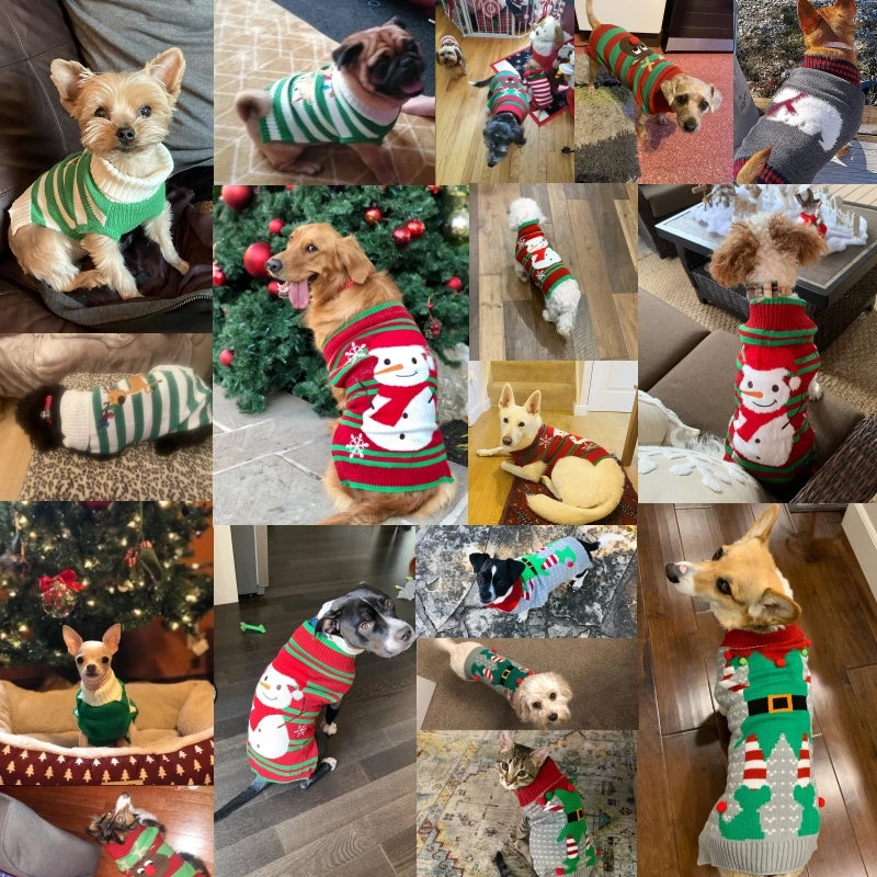 Cartoon Reindeer Sweater: Warm Christmas Knitwear for Pets