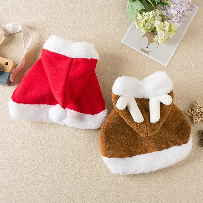 Cat Christmas Costume: Santa Cape, Hat & Scarf for Pets