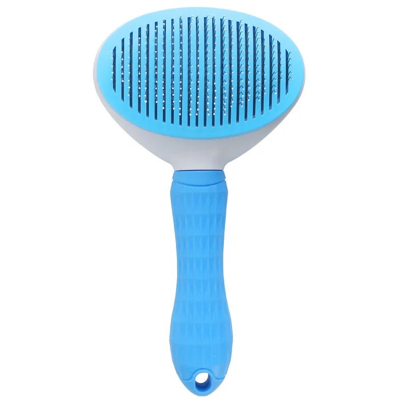 Blue Stainless Steel Pet Comb for Dogs & Cats, ideal for effective hair removal and grooming, promoting a shiny, healthy coat and skin care for your pets