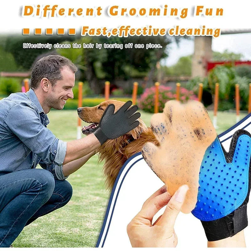 Easy Grooming Glove Tool for Pets, perfect for cats and rabbits, providing a comfortable and effective way to keep your furry friends clean and healthy