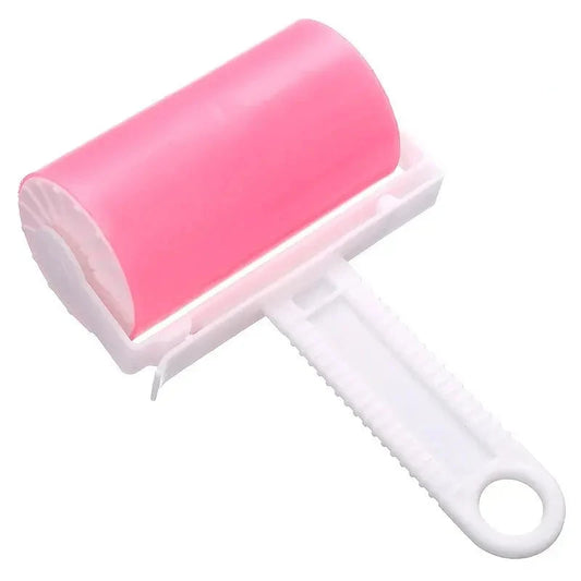 Pink Colorful Lint Roller for Pet Hair Removal, designed with sticky sheets for easy and efficient cleaning of pet hair from clothes and upholstery