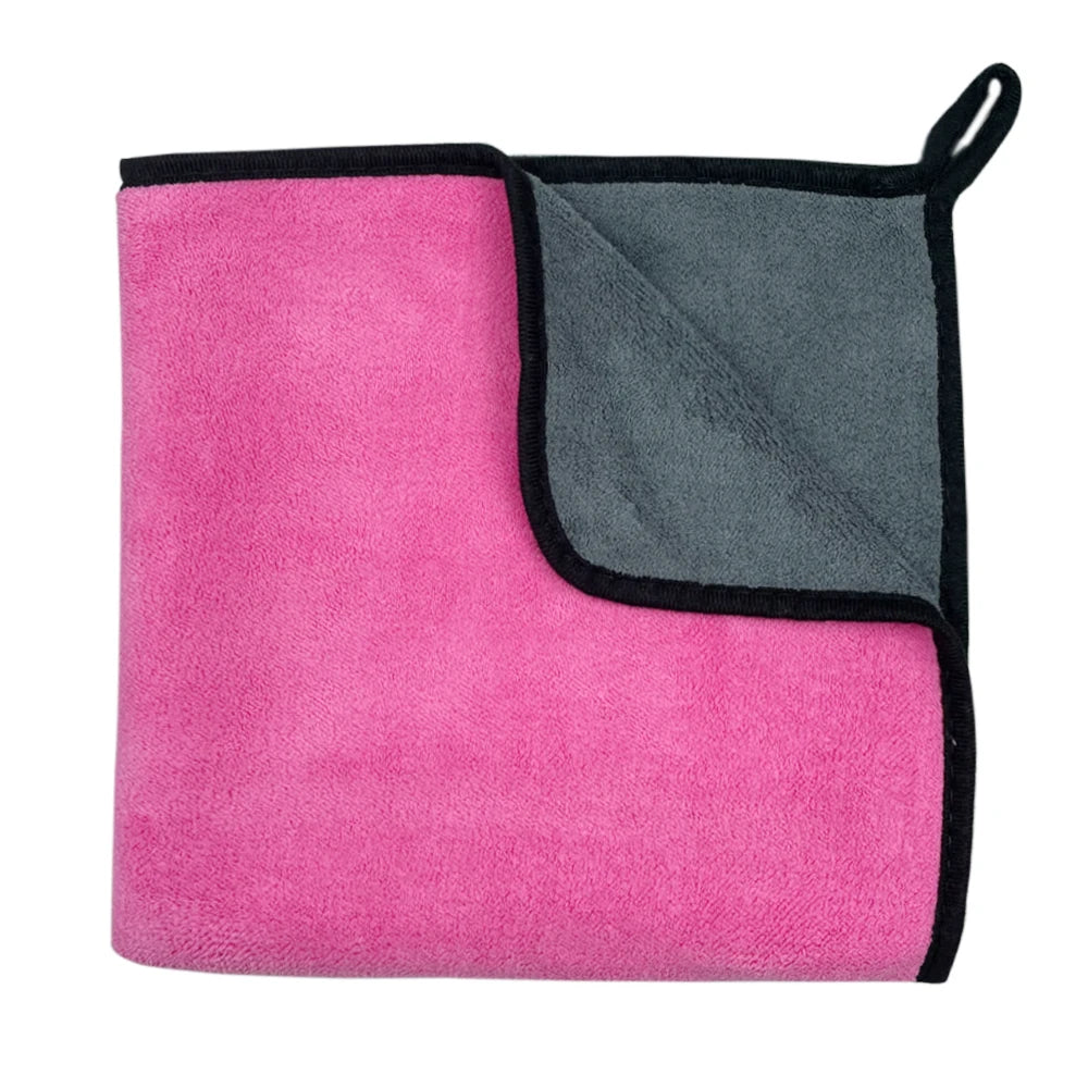 Pink Quick-Dry Pet Bath Towel for Dogs & Cats, designed with soft, absorbent fibers to quickly dry your pet after baths, ensuring a comfortable and enjoyable experience